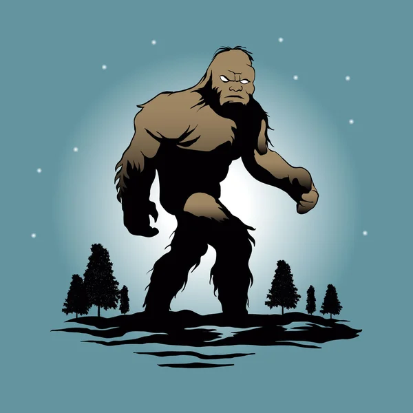 Bigfoot Silhouette Illustration.sasquatch  — Stock vektor